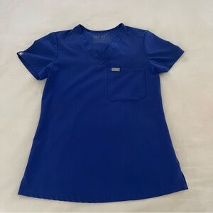 Catarina One-Pocket Figs Scrub Top Cobalt Blue